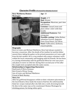 Character Profiles. Rory, Beth, Olivia, Brian