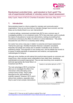 Randomised controlled trials &ndash; gold standard or fool`s