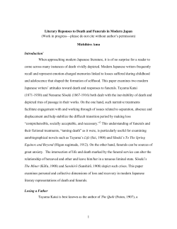 1 Literary Reponses to Death and Funerals in Modern Japan (Work