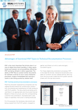 Advantages of functional PDF Types in Technical Documentation