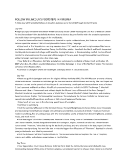 follow in lincoln`s footsteps in virginia