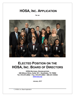 elected position on the hosa, inc. board of directors