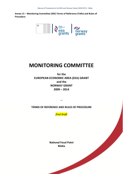 Monitoring Committee- Terms of Reference and