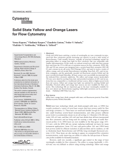 Solid state yellow and orange lasers for flow cytometry