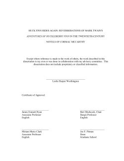 HUCK FINN RIDES AGAIN: REVERBERATIONS OF MARK TWAIN`S