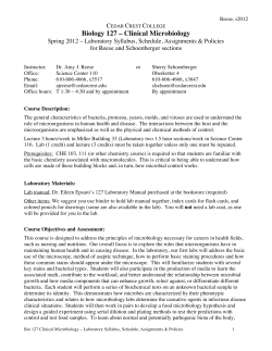 Bio 127 Clinical microbiology lab