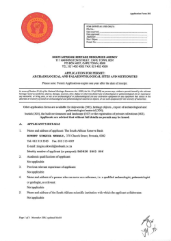 Application Form 302 - South African Heritage Resources Agency