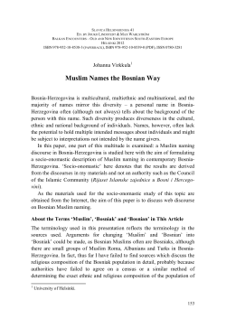 Muslim Names the Bosnian Way