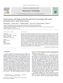 Characteristics and biogas production potential of municipal solid