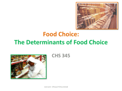 Food Choice: The Determinants of Food Choice