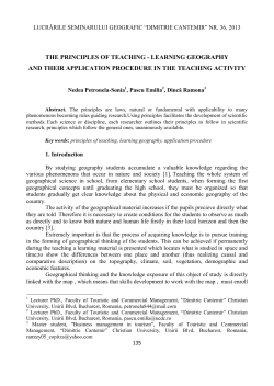 the principles of teaching - learning geography and their application