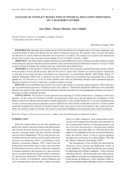 ANALYSIS OF CONFLICT RESOLUTION IN PHYSICAL
