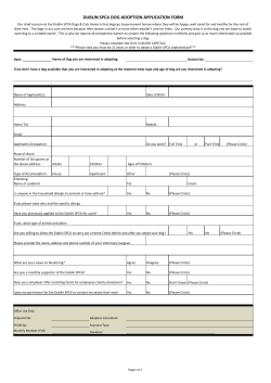 dublin spca dog adoption application form
