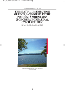 THE SPATIAL DISTRIBUTION OF ROCK LANDFORMS IN THE