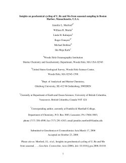 1 Insights on geochemical cycling of U, Re and Mo