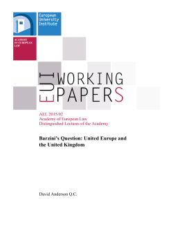 Barzini`s Question: United Europe and the United
