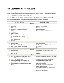 Fair Use Compliance for Instructors