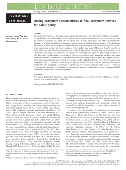 Linking ecosystem characteristics to final
