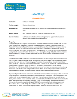 Julia Wright - Federation for the Humanities and Social Sciences