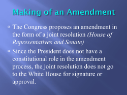 Making of An Amendment