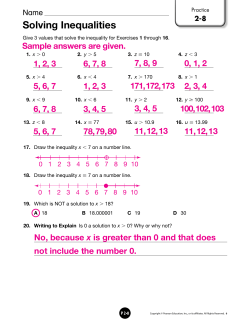 Solving Inequalities