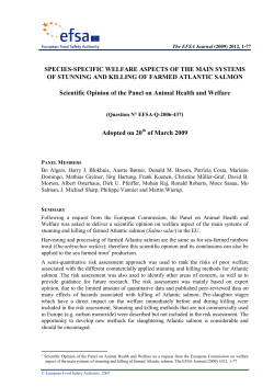 SPECIES-SPECIFIC WELFARE ASPECTS OF THE MAIN SYSTEMS
