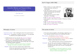 Scientific Method and Research Ethics