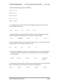 3rd and 4th Grade Primary 13th Cyprus Mathematical