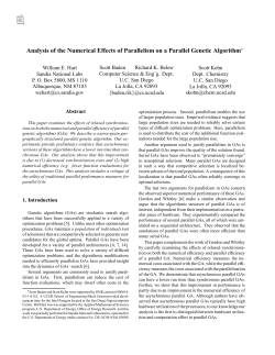 Analysis of the Numerical Effects of Parallelism on a Parallel Genetic