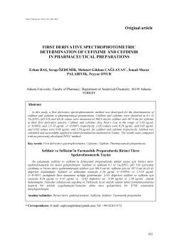 first derivative spectrophotometric determination of cefixime and