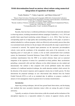 Orbit determination based on meteor observations using numerical