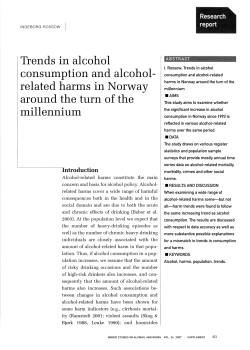 Trends in alcohol consumption and alcohol