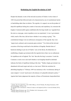 Rethinking the English Revolution of 1649