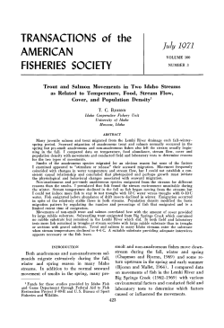 Trout and Salmon Movements in Two Idaho Streams as Related to