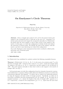 On Emelyanov`s Circle Theorem - Heldermann