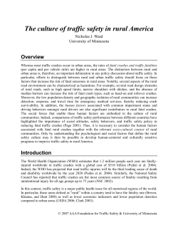 The Culture of Traffic Safety in Rural America