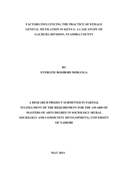 Factors influencing the practice of female genital mutilation in Kenya