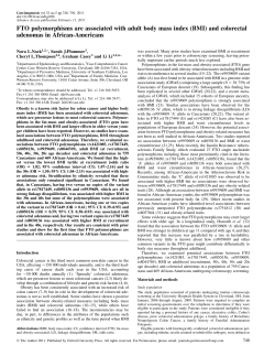 (BMI) and colorectal adenomas in African