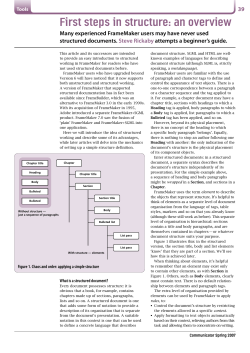 First steps in structure