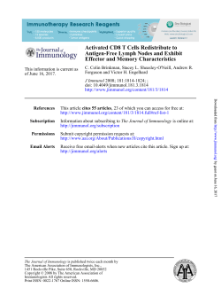 Effector and Memory Characteristics Antigen