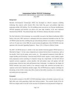 Ammonium Sulfate WFGD Technology, July 2007