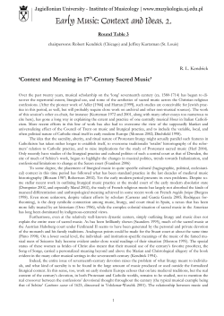 Context and Meaning in 17th-Century Sacred Music