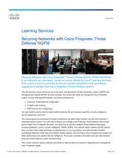 Securing Networks with Cisco Firepower Threat Defense NGFW