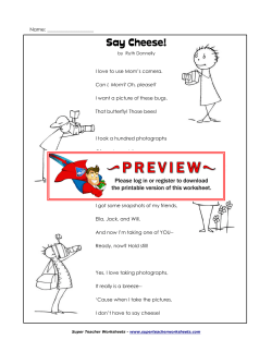Say Cheese! - Super Teacher Worksheets