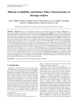 Mineral Availability and Dietary Fiber Characteristics