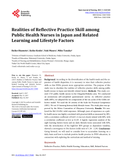 Realities of Reflective Practice Skill among Public Health Nurses in