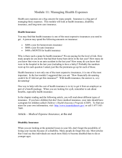 Module 11: Managing Health Expenses