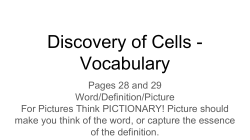 Discovery of Cells - Vocabulary