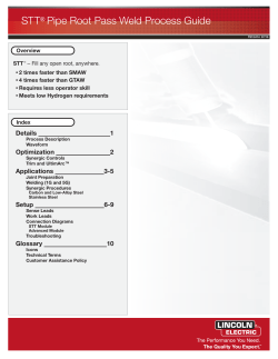 STT Pipe Root Pass Weld Process Guide