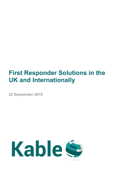 First Responder Solutions in the UK and Internationally (Report by
